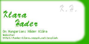 klara hader business card