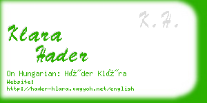 klara hader business card